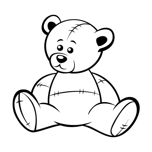 teddy bear clipart black and white - photo #31